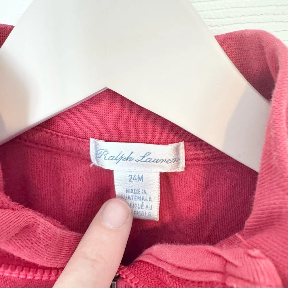 Ralph Lauren Kids Red Half-Zip Sweatshirt 24 months